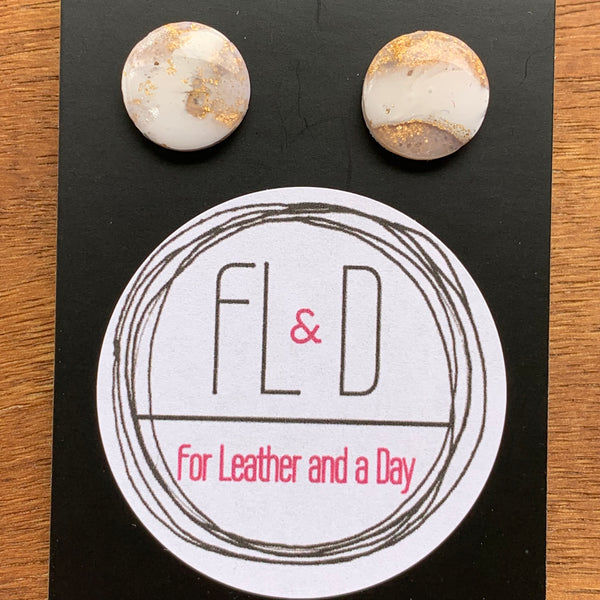 Marble & Stone Heart Studs